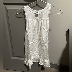 Petit Bateau White Sleeveless Nightgown for Girls - Size: 6 years